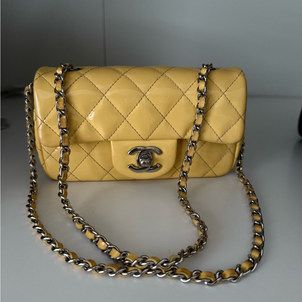 Chanel Yellow Quilted Leather Bag